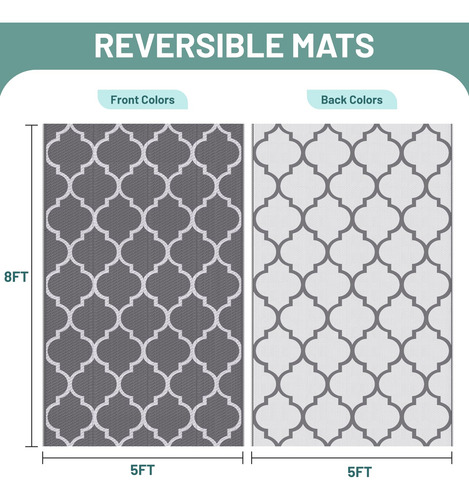 Alfombra De Plástico Reversible Para Exteriores, Impermeabl