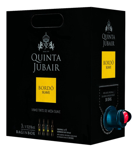 Vinho Quinta Jubair Tinto Suave Bordo Bag In Box 3 Lt