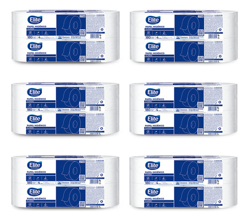 6 Papel Higiénico Elite Pro 180 Mts 4 Rollos Ab50332758