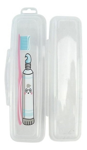 Kit C/3 Estojo Para Escova/creme Dental Plástico Branco Cor Transparente
