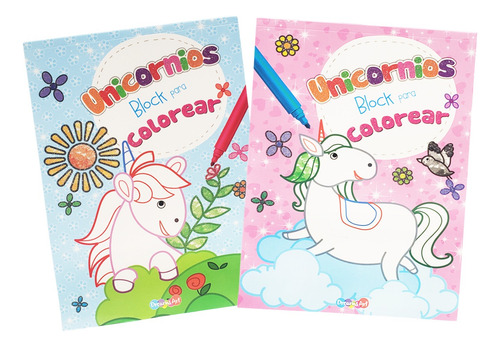 Set 2 Block Para Colorear Unicornios Libro Para Colorear