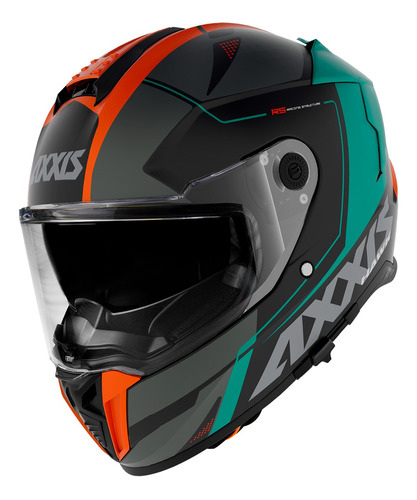 Casco Moto Axxis Hawk Spear B4 Naranja Mate Doble Visor