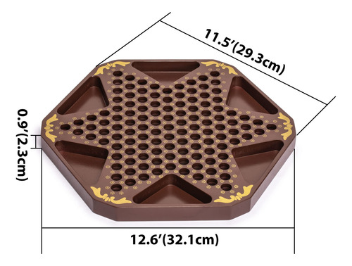 Juego De Mesa Halma Damas Chinas 32 Cm Tablero Madera