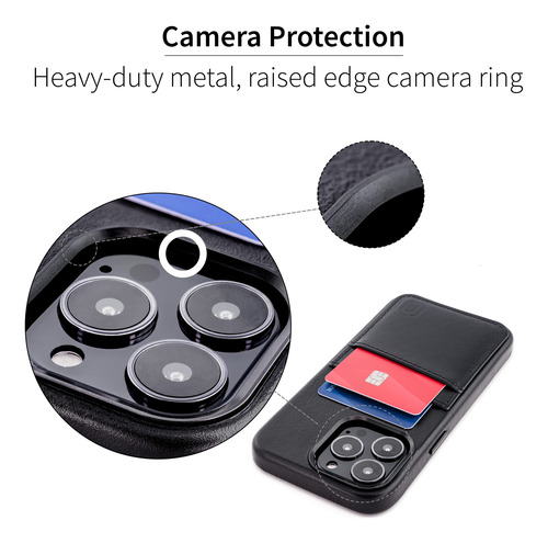 Tarjetero Dockem De Piel Auténtica Para iPhone 13 Pro [negro