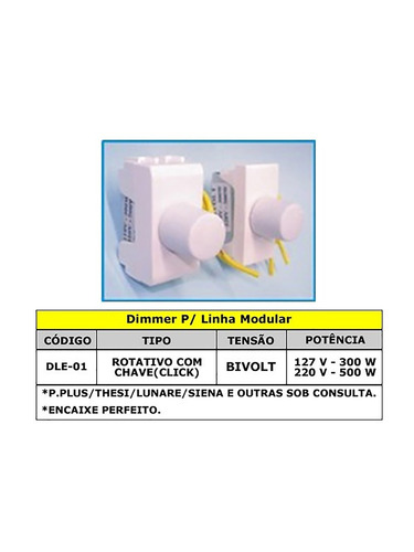 Imagem 4 de 5 de Dimer Rotativo Módulo Branco Bivolt Até 500w Nereya Roma