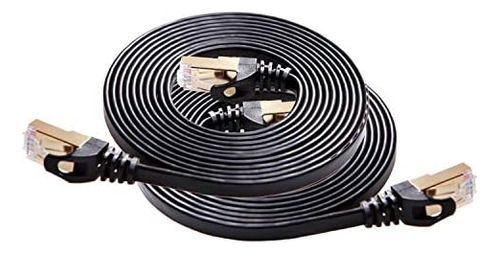 Cable Ethernet Blindado Cat 7, 8 Pies, Paquete De 2 (cable D