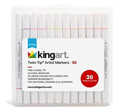Rotuladores Permanentes Kingart Studio De Doble Punta Para B