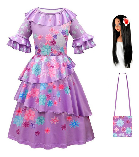 A Disfraz Cosplay Isabelle Vestido Princesa+peluca+bolsa Encan