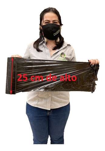 Imagen 5 de 5 de V Rollo En Plástico Vinipel Strecht Negro 25cm De Alto
