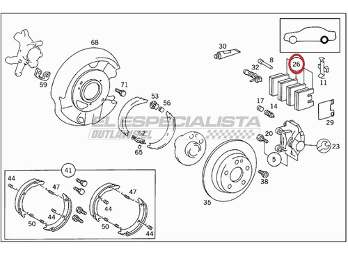 Pastilla De Freno Trasera Mercedes Benz E 430 2000