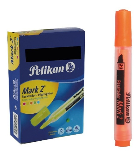 Resaltador Pelikan Mark 2 Fluo X 10 Unidades V/colores Color Naranja