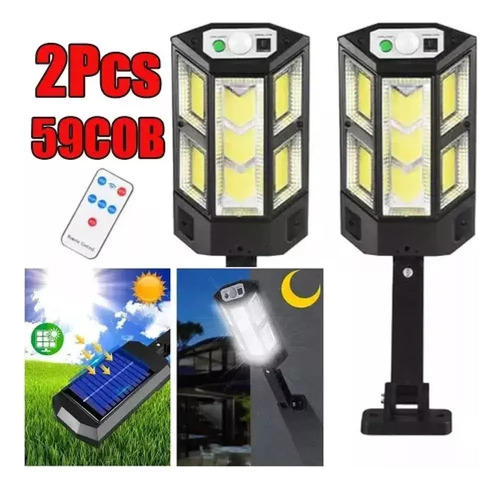 2 Mini Luz Solar De Rua, Montagem Na Parede, Super Brilhante