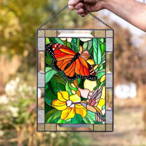 Vidrio De Color Acrílico Ventana Rectangular Panel Mariposa