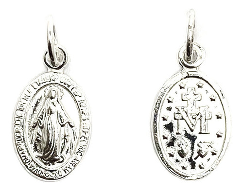 Colgante Medalla Virgen De Los Rayos 8mm Plata Fina 925