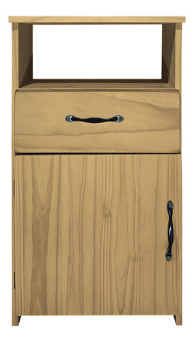 Mesa De Luz Alta Estilo Sommier Con Puerta Y Cajon Clasica Dormitorio Madera Maciza Color Roble