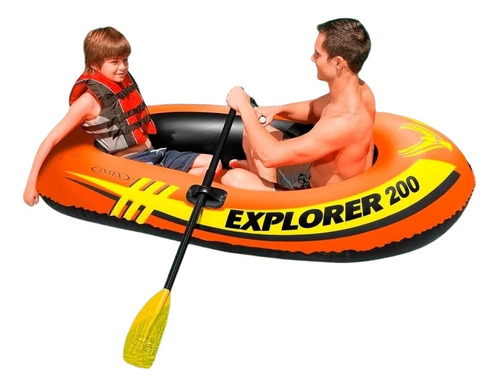 Bote Lancha Inflable 2 Personas Inflador +remos Explorer 200