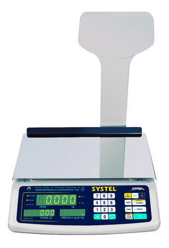 Imagen 6 de 10 de Balanza Systel Croma 30 Kg Bateria Con Conexión A Impresora