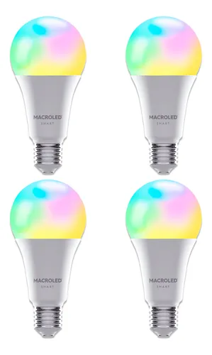 Combo X4 Lampara Led Smart Macroled A60 Rgb + Blanco 12w