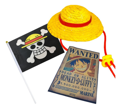 Sombrero Bandera Cartel Luffy Gato Perro One Piece Cosplay