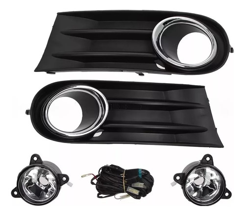 Kit Faros Niebla Gol Saveiro 08 09 10 11 12 Bisel Cromado