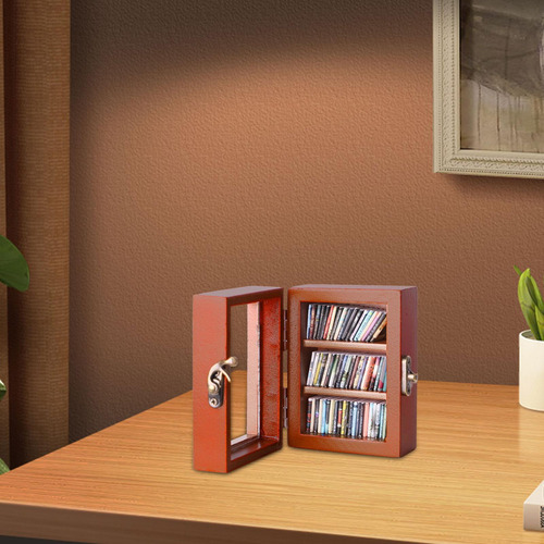 Mini Adorno De Estantería, Escritorio Único Vacío Marrón