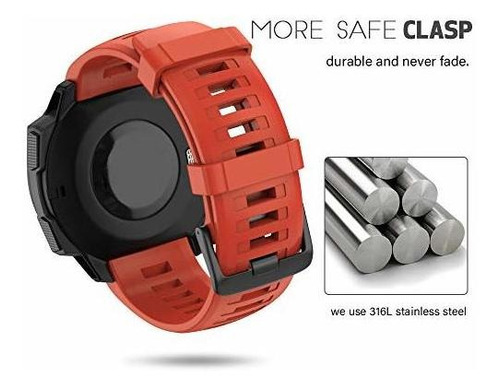 Malla De Silicona Garmin Instinct 2/ Solar/ Tactical Roja