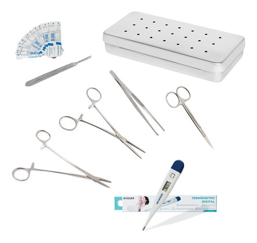 Kit De Sutura Com Estojo E Termômetro De Brinde