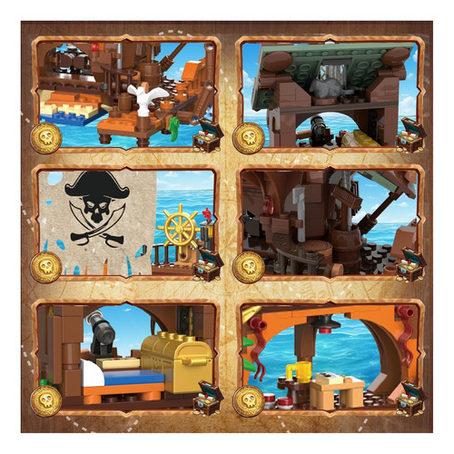Juego De Bloques De Construcción De La Isla Pirata Imcuamk 2