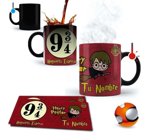 Taza Mug Magico Harry Potter Personalizada Tu Nombre