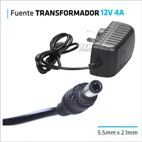 Imagen 3 de 10 de Fuente 12v 4a Plastica Transformador Switching Tira Led Cctv