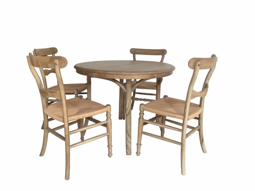 Juego De Comedor Vienes En Madera Maciza Con 4 Sillas