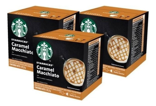 3 Cajas Starbucks Latte Caramel Capsulas Dolce Gusto