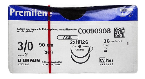 Sutura Quirúrgica No Absorbible B Braun 3/0 90 Cm (36 )