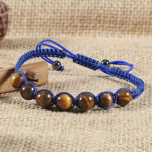 Linda Pulsera Casual Hilo Nudo Ojo De Tigre Unisex B686