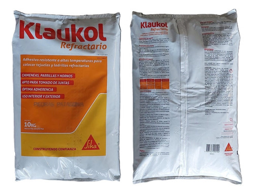 Pegamento Adhesivo Para Ladrillos Refractario Klaukol X10 Kg Gris