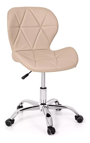 Cadeira Slim Eames Charles Eiffel Giratória Estofada Cor Nude