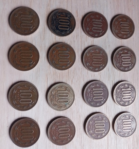 Colección 16 Monedas 100 Pesos Antiguas 1981 - 2000