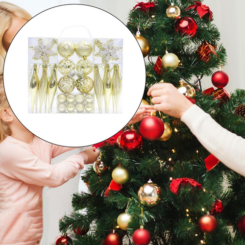 40x Adornos De Bolas De Navidad Colgantes Con Dijes,