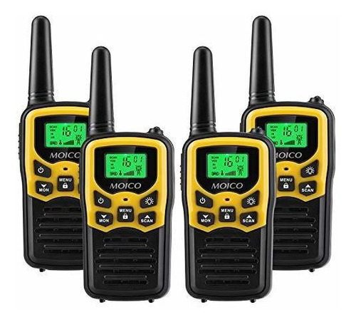 Walkie Talkie 22 Canales Con Linterna Led Pantalla Lcd 4 Pzs