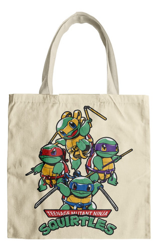 Bolsa Morral Tela Tote Bag Squirtle Tortugas Ninja Anime