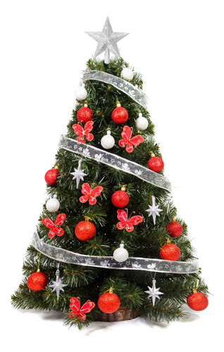 Arbol De Navidad 1,00 Mts + Kit 30 Pzas  Sheshu Cybermonday