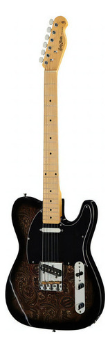 Guitarra eléctrica Harley Benton Deluxe Series TE-70 de tilo black paisley con diapasón de arce