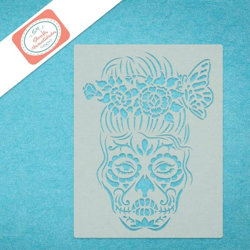 Stencil Catrina Chic Plantilla Reusable Para Manualidades