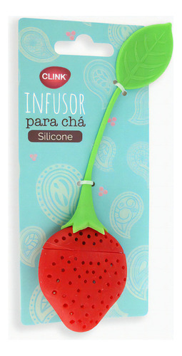 Infusor De Chá Em Silicone Formato Frutas Cor Vermelho