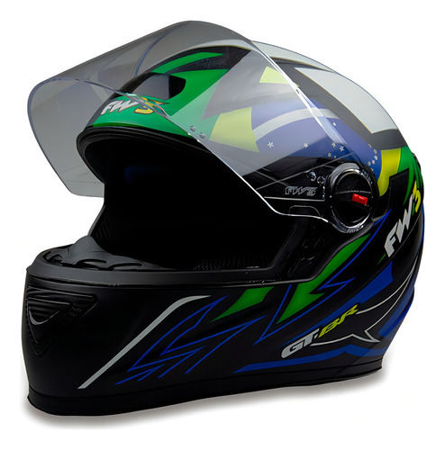 Capacete Fechado Preto Fosco Moto Gtn Brasil Com Viseira Fw3 Tamanho do capacete 58