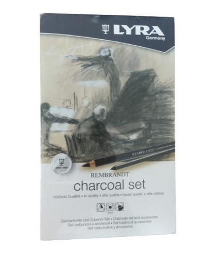 Set Charcoal Caja Lata  11 Lapices Lyra Grafito Profesional