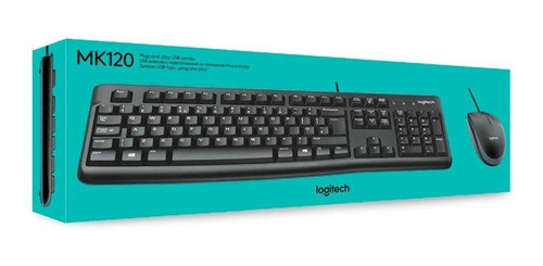 Kit Teclado Y Mouse Mk120 Con Cable Logitech