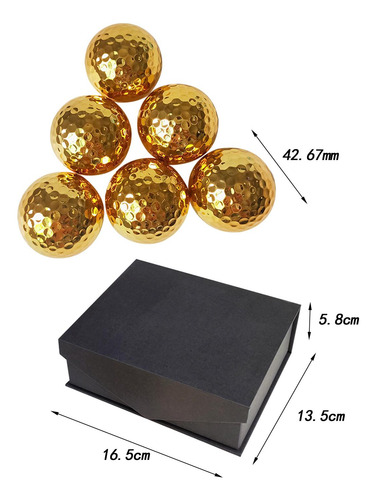 Pelotas De Golf Doradas De Doble Capa, Pelotas Cantidad 6