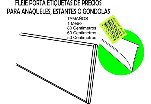   Porta Precios En Pvc Para Anaqueles De 54 Cm De Largo