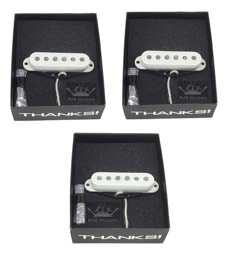Kit 3 Captadores Malagoli Custom Dallas Brancos P/ Guitarra